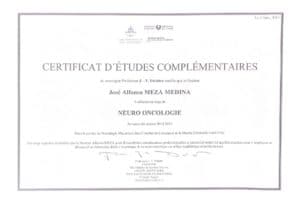 Certificado del Dr. José Alfonso Meza Medina